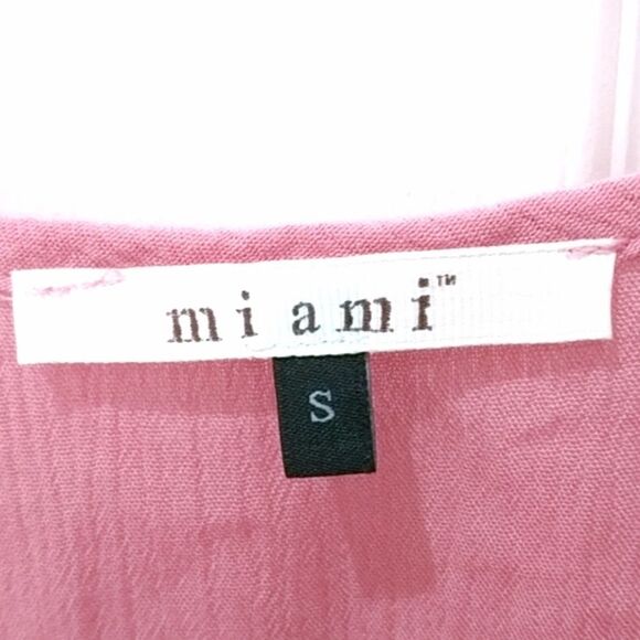 Miami Pink Cold Shoulder Boho Cami Top sz S - Picture 3 of 8